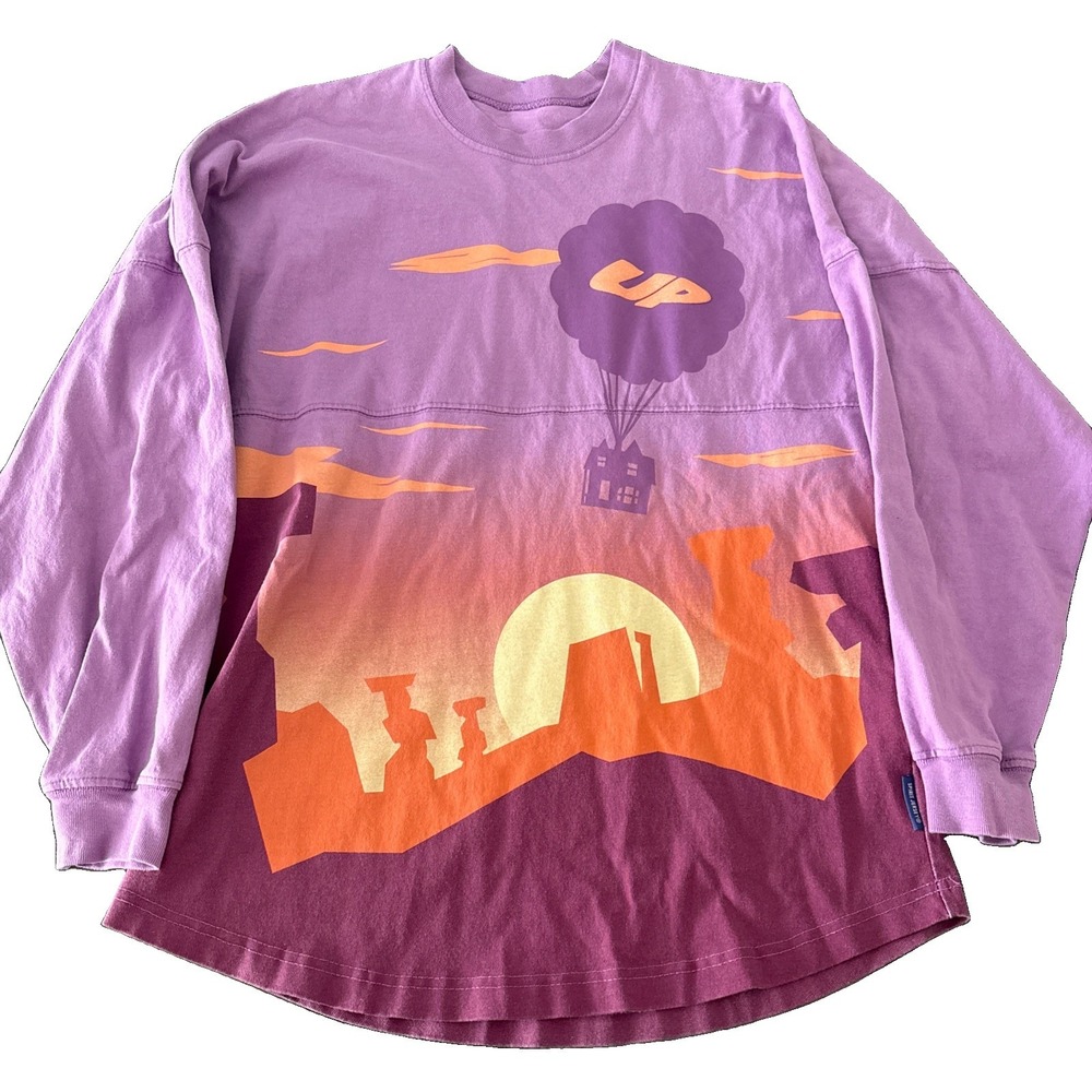 Spirit Jersey Disney Pixar Up Shirt Paradise Falls Sunset Purple Long Slv XS